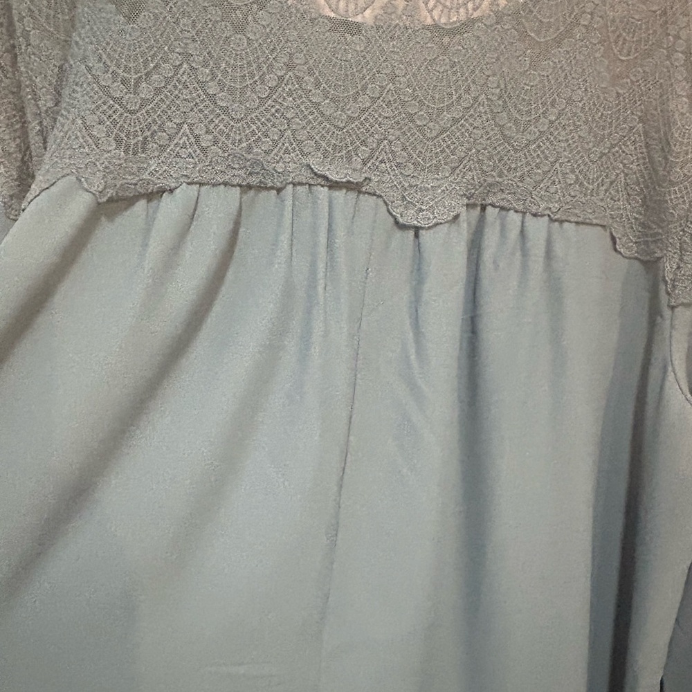 Ava & Viv Blue Lace Top